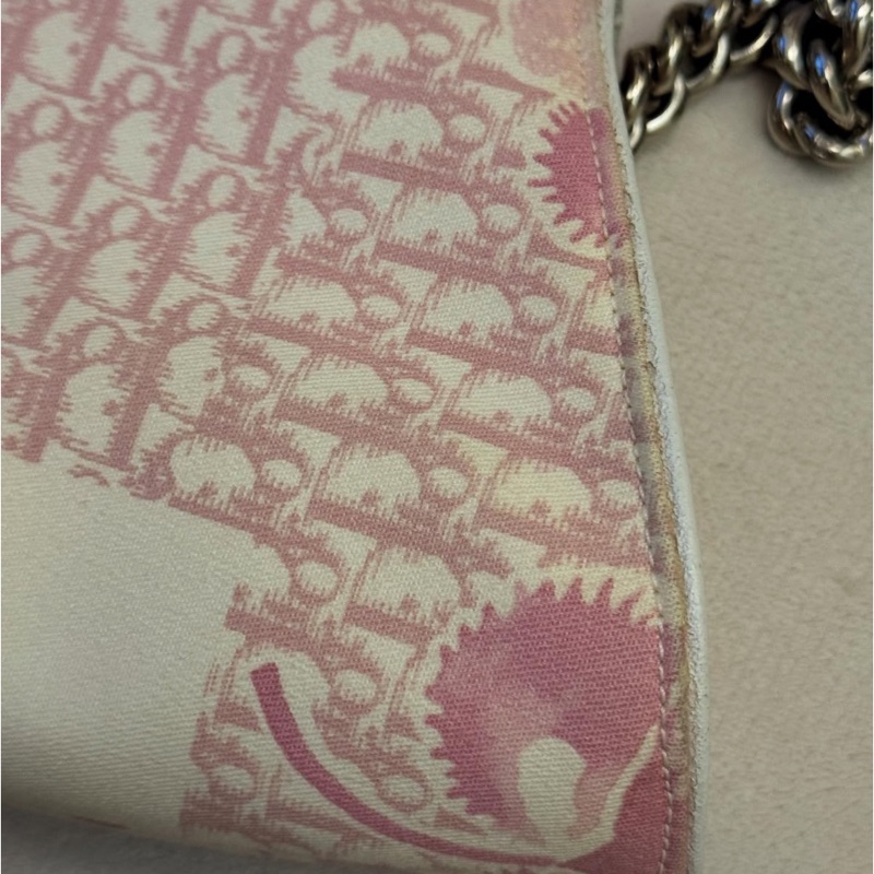 Vintage Dior稀有款粉色老花腋下包-11