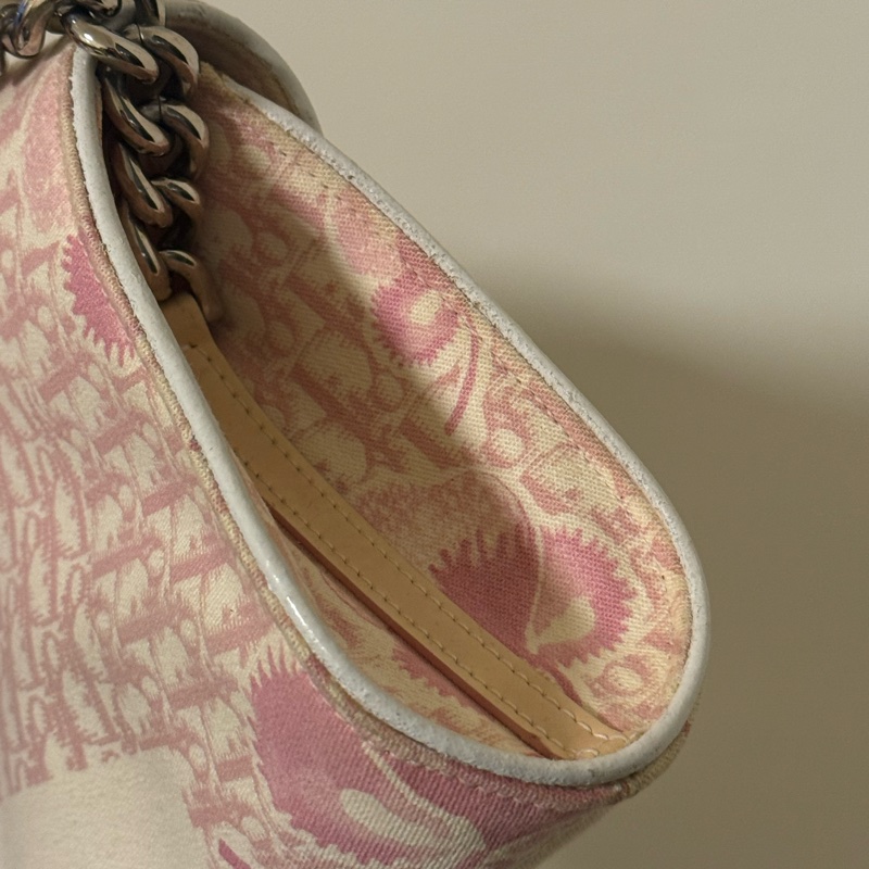 Vintage Dior稀有款粉色老花腋下包-24