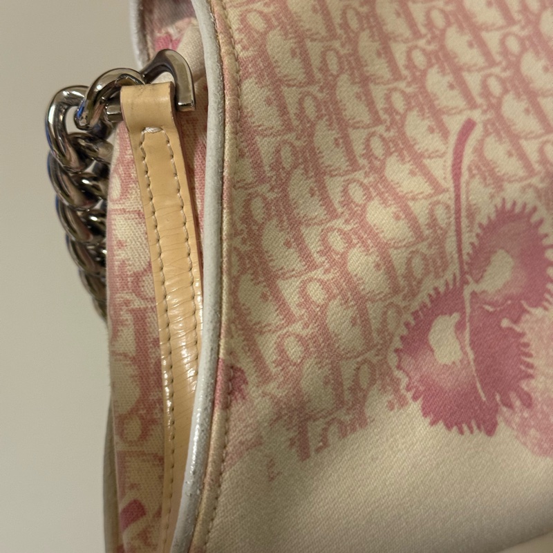 Vintage Dior稀有款粉色老花腋下包-29