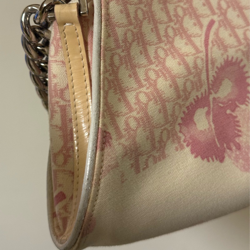 Vintage Dior稀有款粉色老花腋下包-35