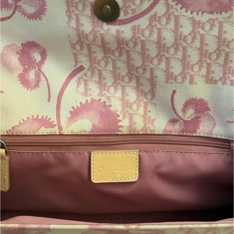 Vintage Dior稀有款粉色老花腋下包-46