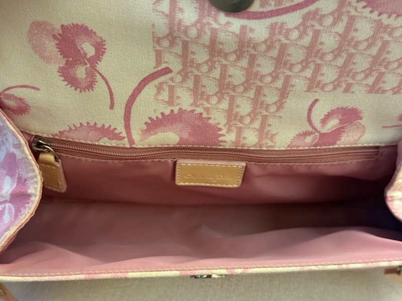 Vintage Dior稀有款粉色老花腋下包-49