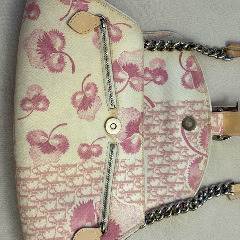 Vintage Dior稀有款粉色老花腋下包-50