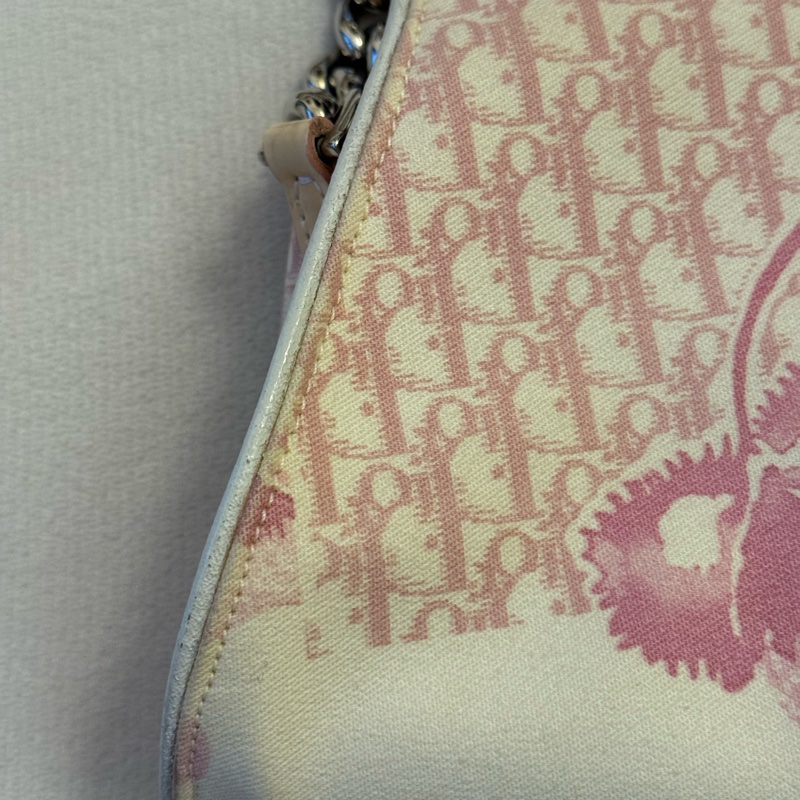 Vintage Dior稀有款粉色老花腋下包-53