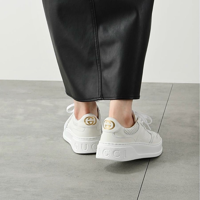 914intheair精品代購『全新閒置』Gucci古馳浮雕GG Logo 厚底餅乾鞋小白鞋-2