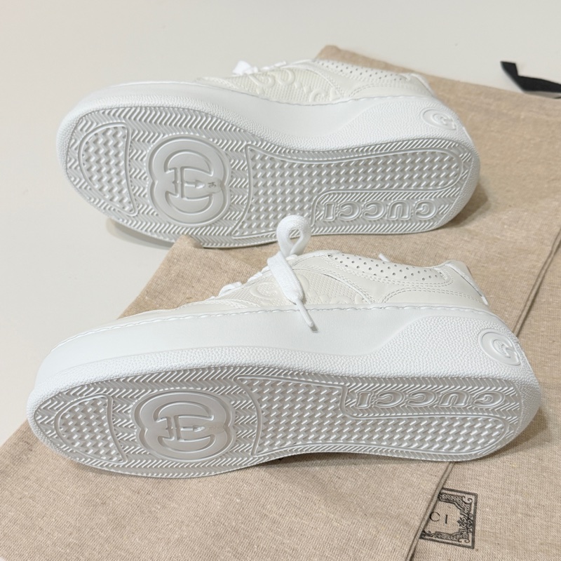 914intheair精品代購『全新閒置』Gucci古馳浮雕GG Logo 厚底餅乾鞋小白鞋-9