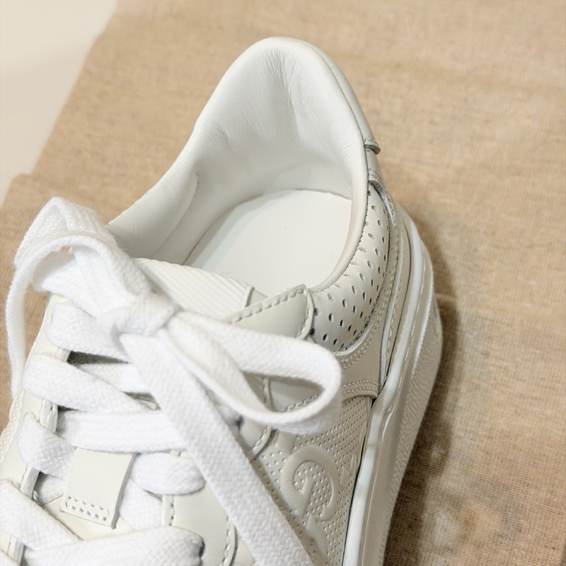 914intheair精品代購『全新閒置』Gucci古馳浮雕GG Logo 厚底餅乾鞋小白鞋-14