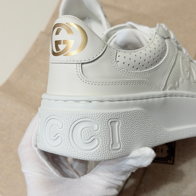 914intheair精品代購『全新閒置』Gucci古馳浮雕GG Logo 厚底餅乾鞋小白鞋-24