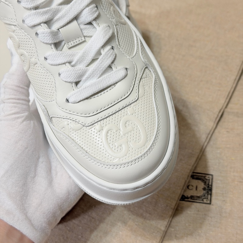 914intheair精品代購『全新閒置』Gucci古馳浮雕GG Logo 厚底餅乾鞋小白鞋-27