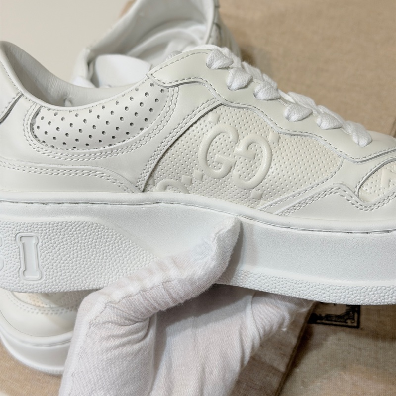 914intheair精品代購『全新閒置』Gucci古馳浮雕GG Logo 厚底餅乾鞋小白鞋-28