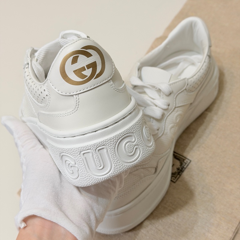 914intheair精品代購『全新閒置』Gucci古馳浮雕GG Logo 厚底餅乾鞋小白鞋-30