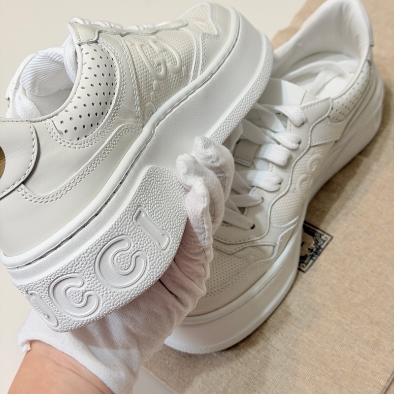 914intheair精品代購『全新閒置』Gucci古馳浮雕GG Logo 厚底餅乾鞋小白鞋-31