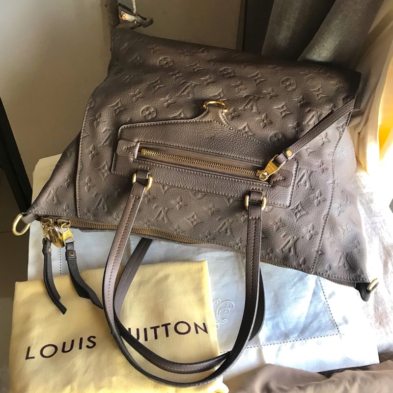 Louis Vuitton高級系列全皮托特包原10幾萬🎞LV老花字壓紋🎞 類never full🎞瀟🎞手提/肩背/側背/斜背/小資包/媽媽包/過夜包🎞正品🎞況好🎞🈶️原包附長背帶-9