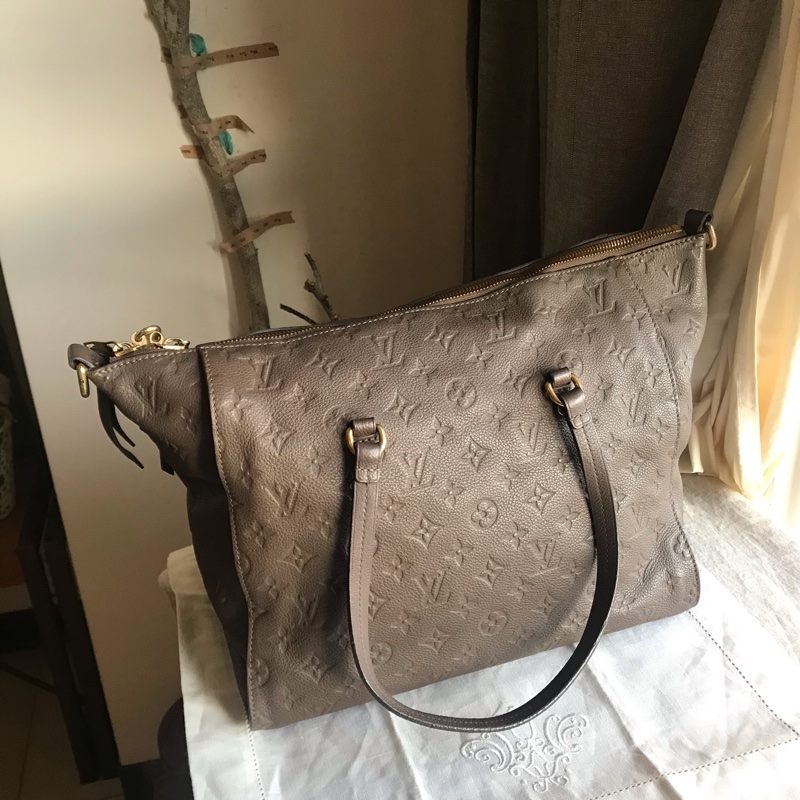 Louis Vuitton高級系列全皮托特包原10幾萬🎞LV老花字壓紋🎞 類never full🎞瀟🎞手提/肩背/側背/斜背/小資包/媽媽包/過夜包🎞正品🎞況好🎞🈶️原包附長背帶-20