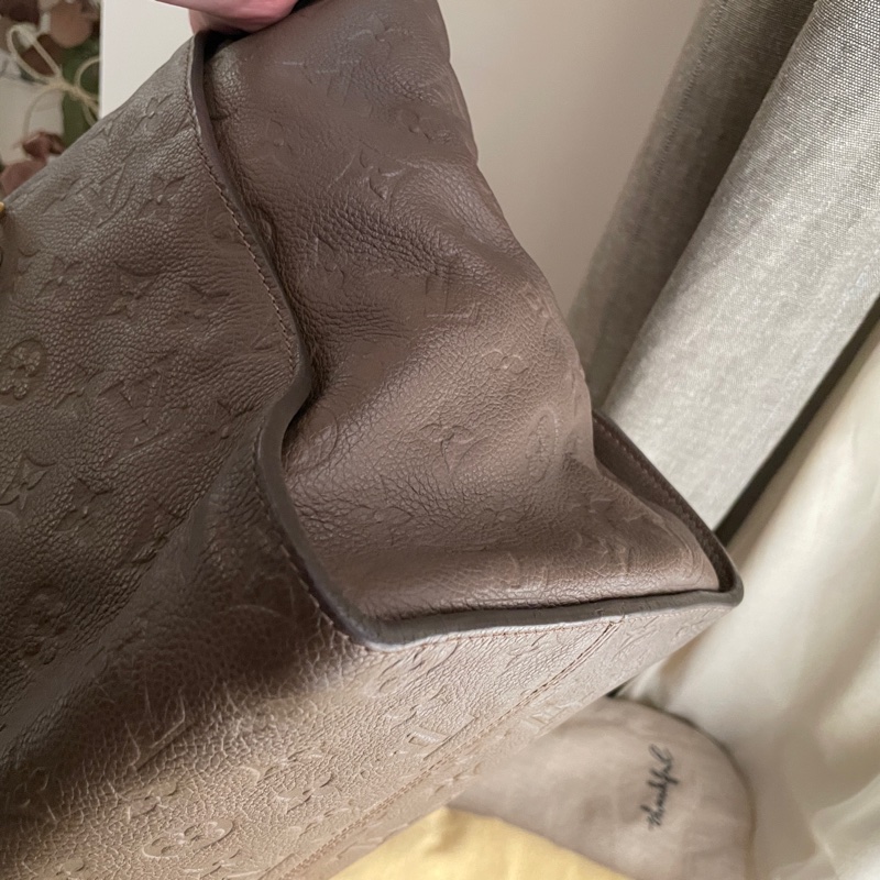 Louis Vuitton高級系列全皮托特包原10幾萬🎞LV老花字壓紋🎞 類never full🎞瀟🎞手提/肩背/側背/斜背/小資包/媽媽包/過夜包🎞正品🎞況好🎞🈶️原包附長背帶-34