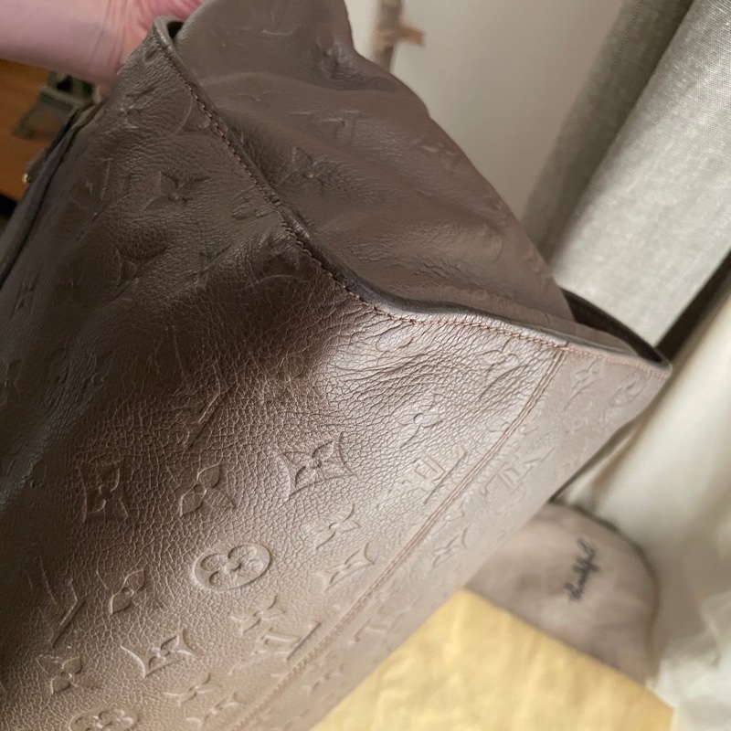 Louis Vuitton高級系列全皮托特包原10幾萬🎞LV老花字壓紋🎞 類never full🎞瀟🎞手提/肩背/側背/斜背/小資包/媽媽包/過夜包🎞正品🎞況好🎞🈶️原包附長背帶-37