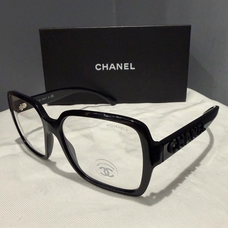 Chanel 香奈兒 爆款 so black 立體字母logo 平光眼鏡-0