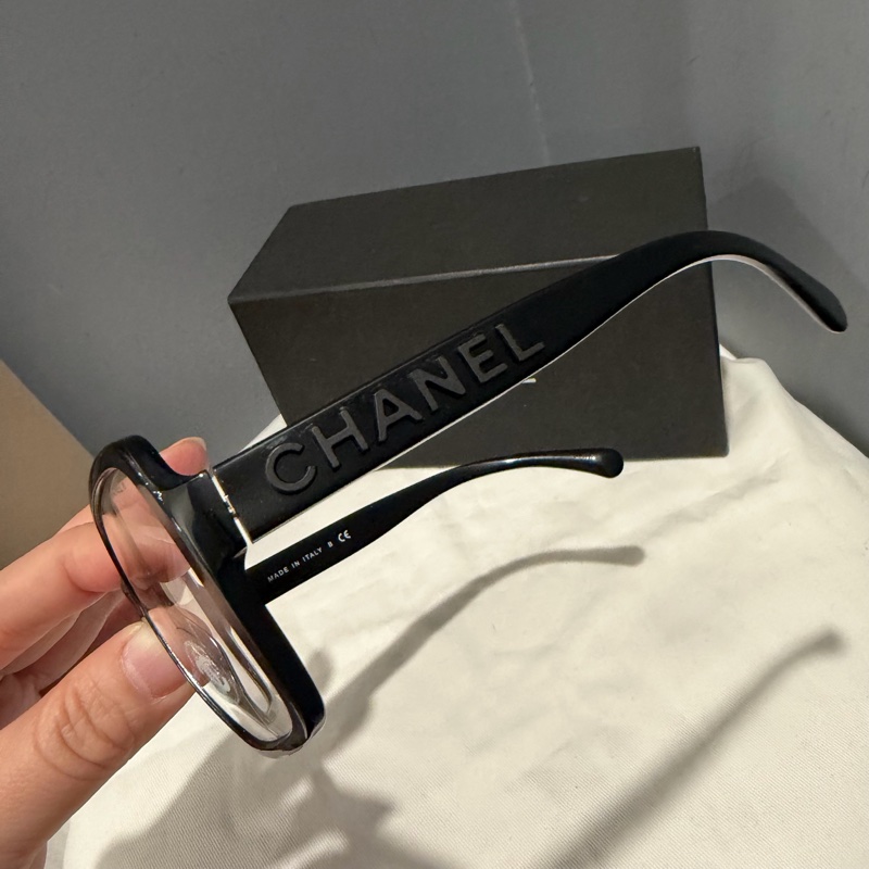 Chanel 香奈兒 爆款 so black 立體字母logo 平光眼鏡-6