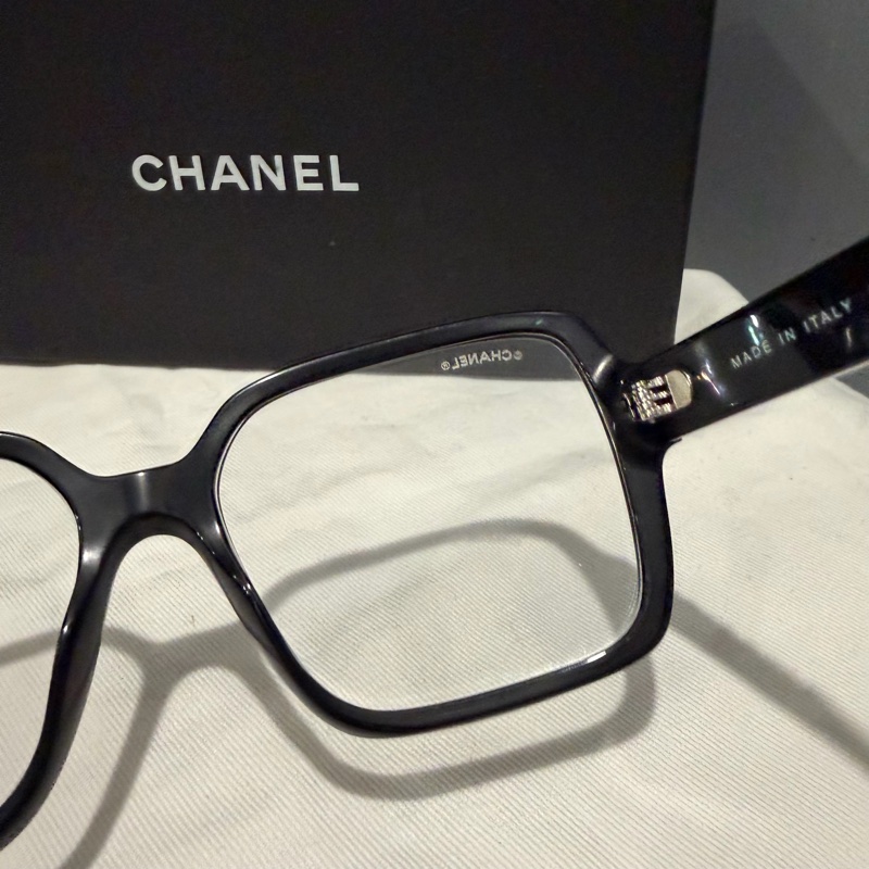 Chanel 香奈兒 爆款 so black 立體字母logo 平光眼鏡-17