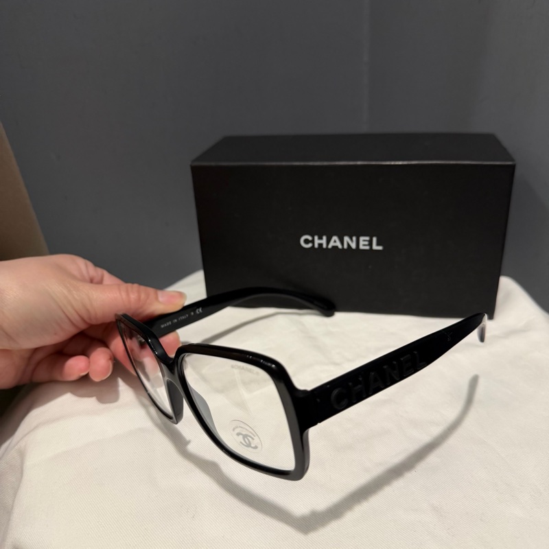 Chanel 香奈兒 爆款 so black 立體字母logo 平光眼鏡-19