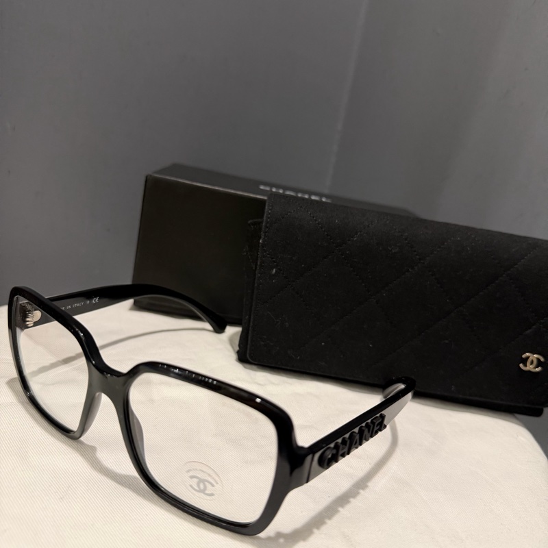 Chanel 香奈兒 爆款 so black 立體字母logo 平光眼鏡-21