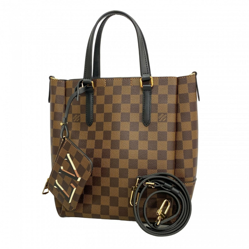 路易威登 Damier Belmont NV BB 手提包 N60348 黑色 Ebene 兩用包 女士 P2161909-0