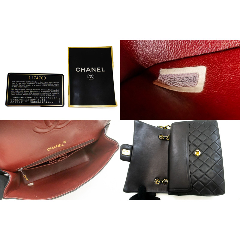 【日本直送】香奈兒經典雙蓋方形鏈條肩背包,黑色羊羔絨-8