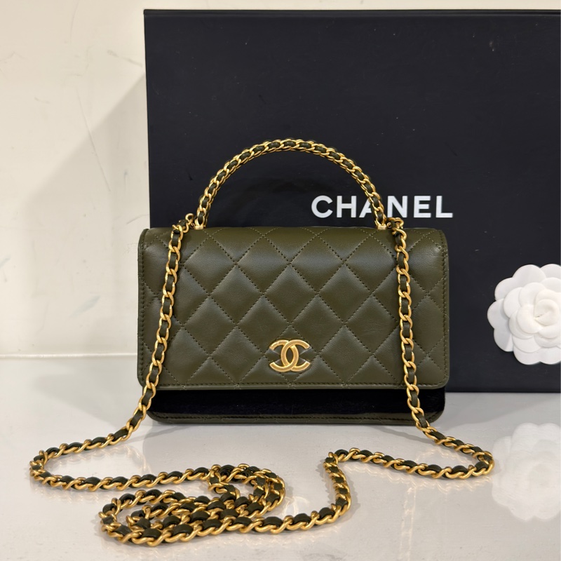 #芯片款 #年末甩貨🀄️超甜 香奈兒手錶woc深綠色金扣 #閒置帶膜-1