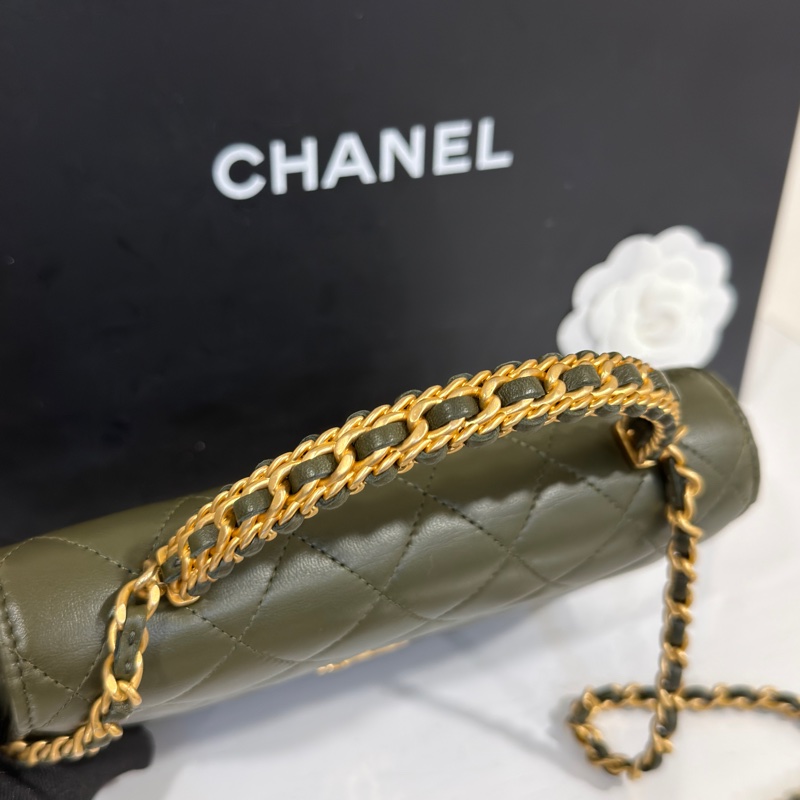 #芯片款 #年末甩貨🀄️超甜 香奈兒手錶woc深綠色金扣 #閒置帶膜-3