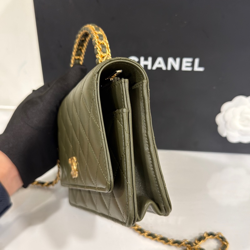 #芯片款 #年末甩貨🀄️超甜 香奈兒手錶woc深綠色金扣 #閒置帶膜-5