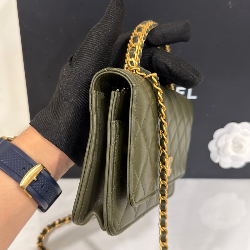 #芯片款 #年末甩貨🀄️超甜 香奈兒手錶woc深綠色金扣 #閒置帶膜-6