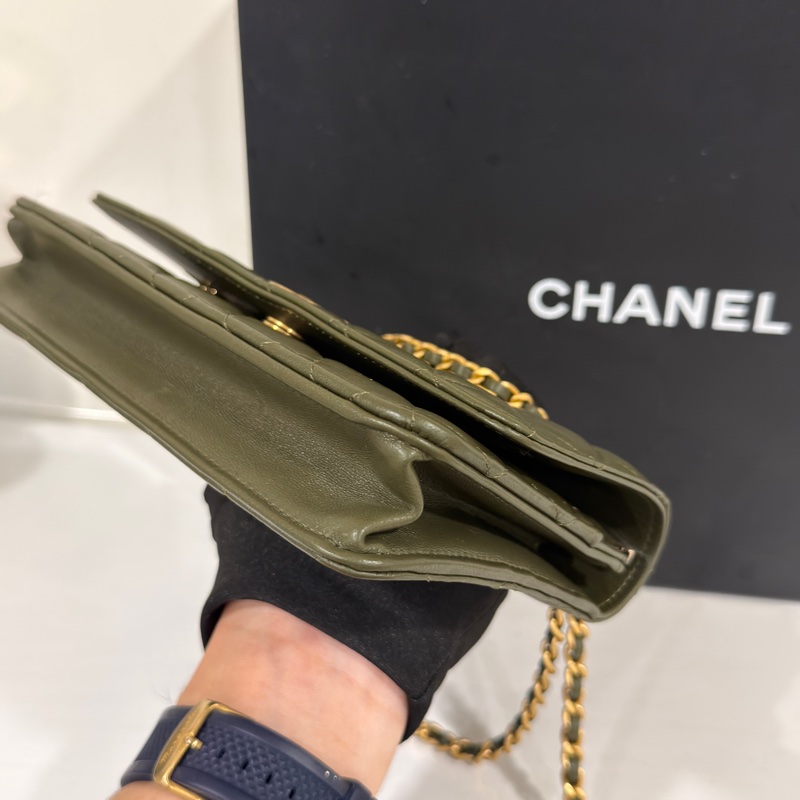 #芯片款 #年末甩貨🀄️超甜 香奈兒手錶woc深綠色金扣 #閒置帶膜-8