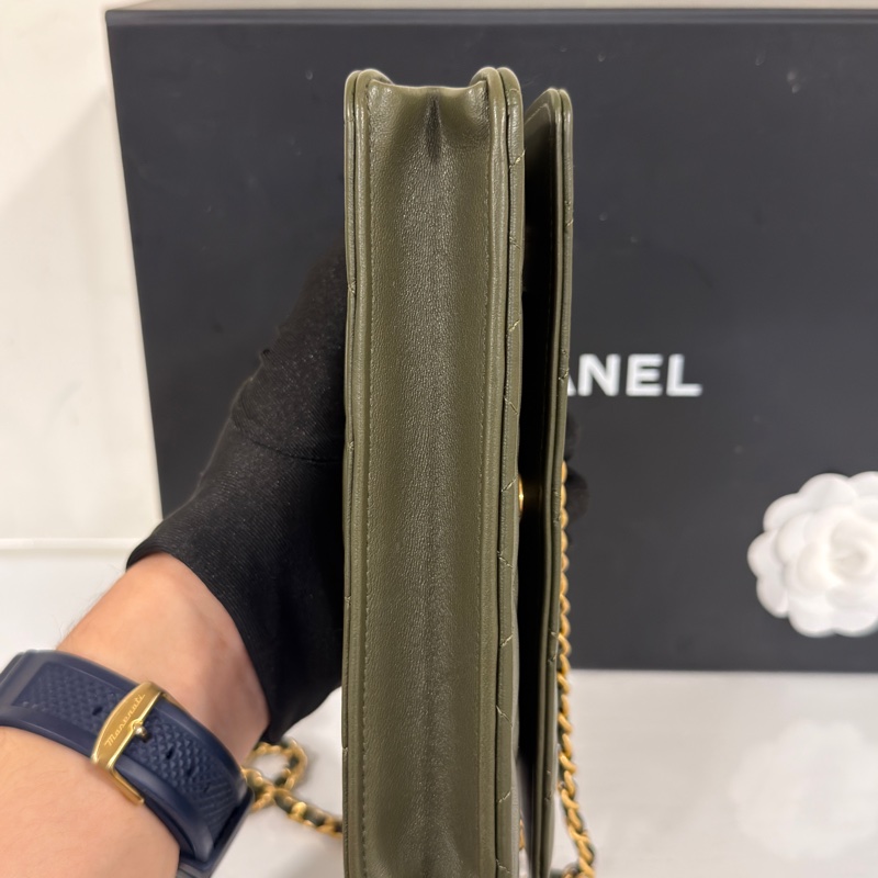 #芯片款 #年末甩貨🀄️超甜 香奈兒手錶woc深綠色金扣 #閒置帶膜-9
