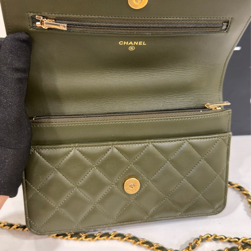 #芯片款 #年末甩貨🀄️超甜 香奈兒手錶woc深綠色金扣 #閒置帶膜-11