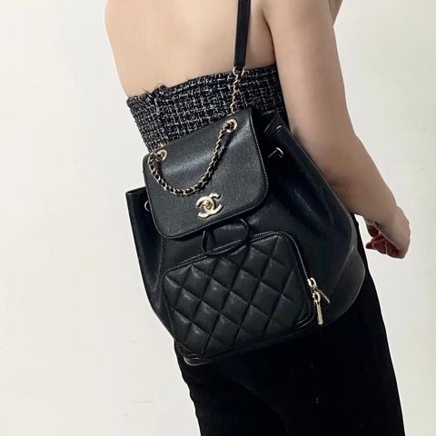 #專櫃20多萬斷貨 #芯片款 #荔枝皮 香奈兒黑金affinity後背包 JENNIE同款