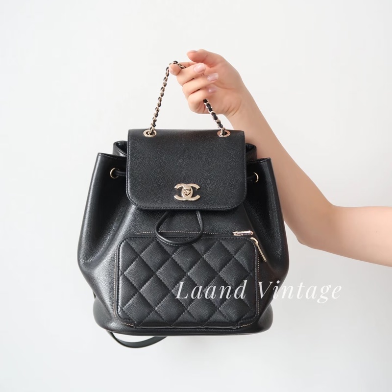 #專櫃20多萬斷貨 #芯片款 #荔枝皮 香奈兒黑金affinity後背包 JENNIE同款-3