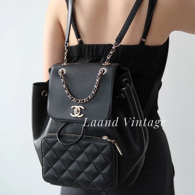 #專櫃20多萬斷貨 #芯片款 #荔枝皮 香奈兒黑金affinity後背包 JENNIE同款-4