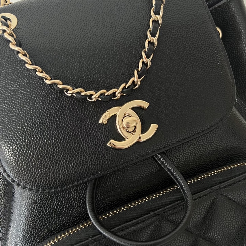 #專櫃20多萬斷貨 #芯片款 #荔枝皮 香奈兒黑金affinity後背包 JENNIE同款-13