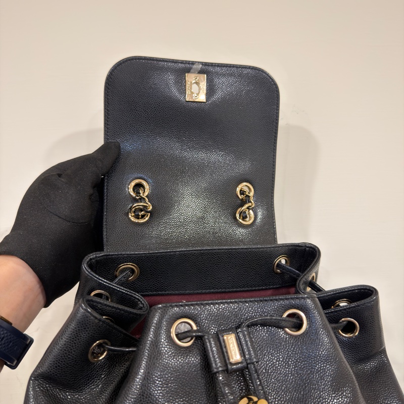 #專櫃20多萬斷貨 #芯片款 #荔枝皮 香奈兒黑金affinity後背包 JENNIE同款-23