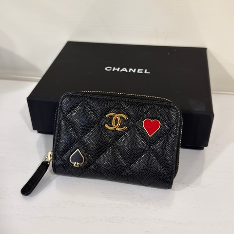 #全新帶膜 #全配🉑送禮 #芯片款 香奈兒黑金勳章款拉鍊零錢包