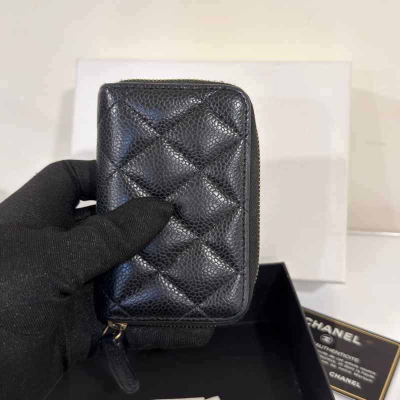 #全網最甜💰 #荔枝皮 香奈兒黑金拉鍊零錢包-5