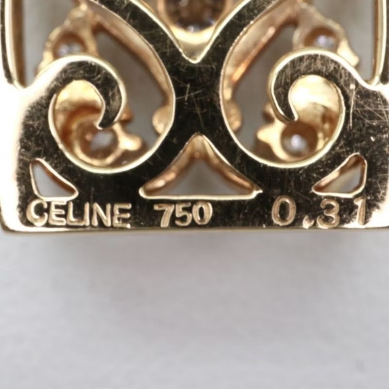 Old CELINE Vintage 18k金 天然鑽石吊墜 項鍊-5