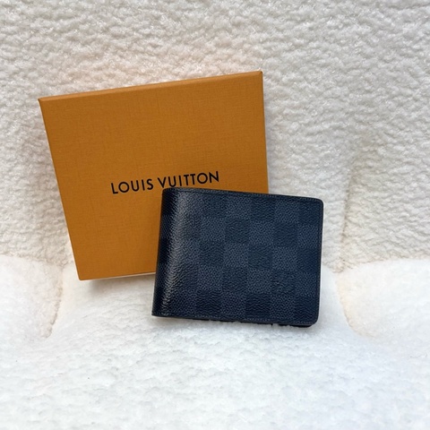 路易威登棋盤格男短夾LV黑棋盤格Slender對開短夾N63261