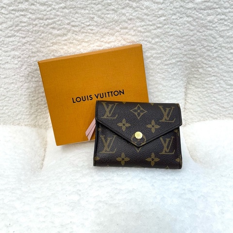 路易威登三折短夾LV原花拼芭蕾粉Victorine三折短夾M62360