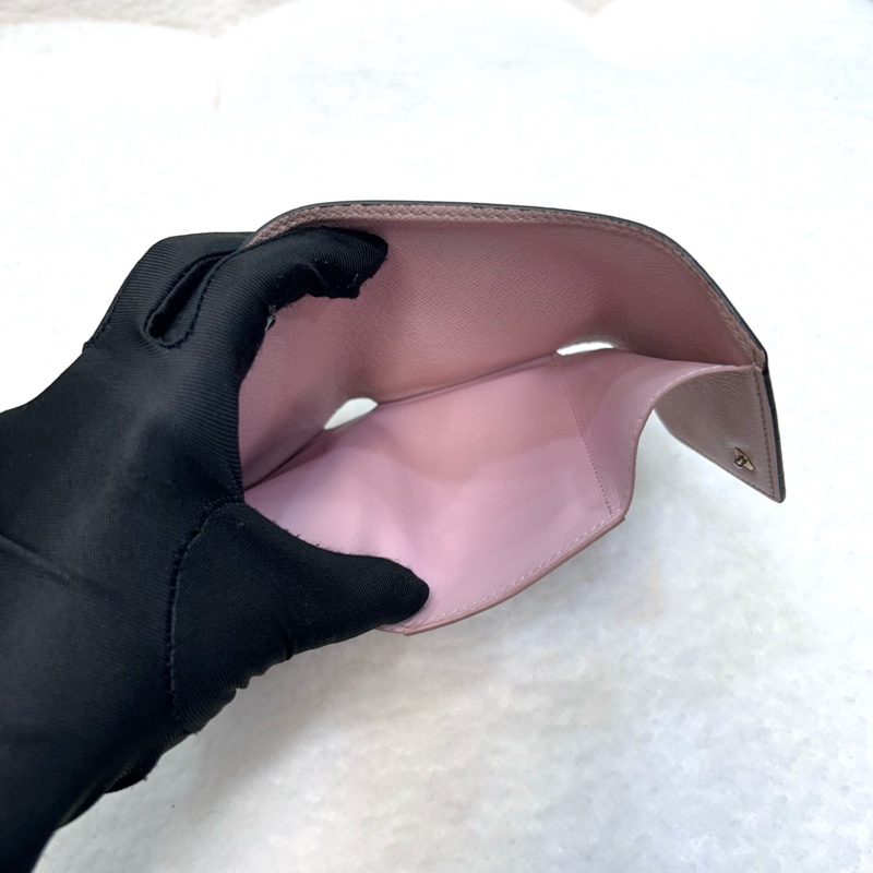 路易威登三折短夾LV原花拼芭蕾粉Victorine三折短夾M62360-6