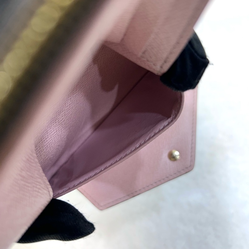 路易威登三折短夾LV原花拼芭蕾粉Victorine三折短夾M62360-7