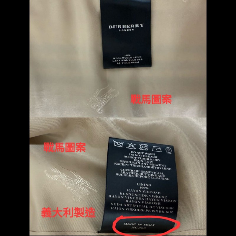 原價9萬8／近新品／Burberry時尚女神羊毛外套-8