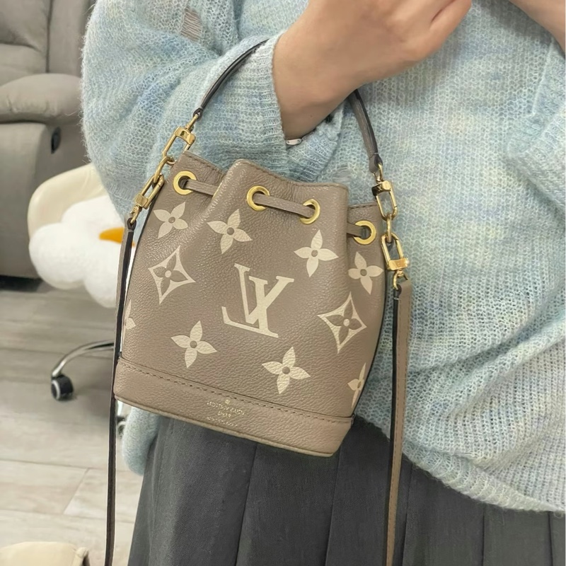 路易威登LV斑鳩灰牛皮壓紋Nano Noe水桶包M46291-7