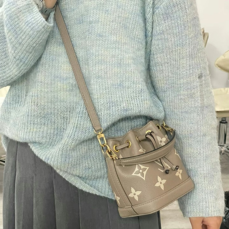 路易威登LV斑鳩灰牛皮壓紋Nano Noe水桶包M46291-8