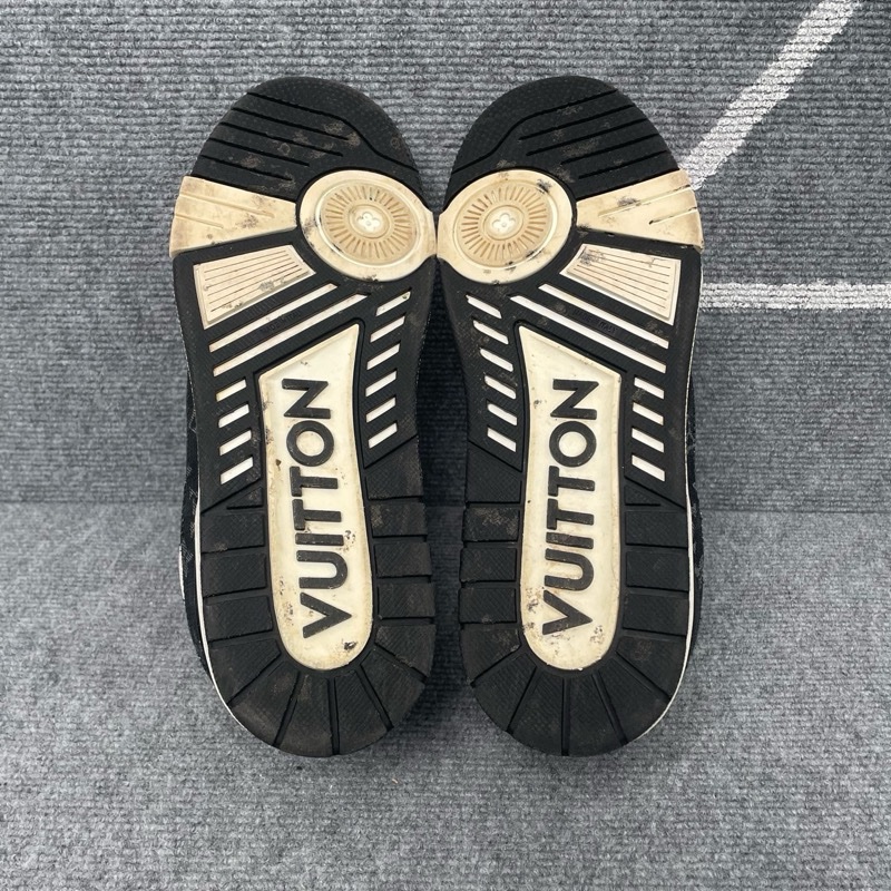 97新 LV 黑白老花牛仔布trainer板鞋8碼=42碼-12
